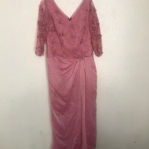 Petal pink mother of the bride dress.
